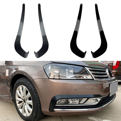 Front Fog Lamp Grille Decorative Covers Stickers For VW Volkswagen Passat B7 2011-2015 Side Canards Fins Lip Splitters Air Trim