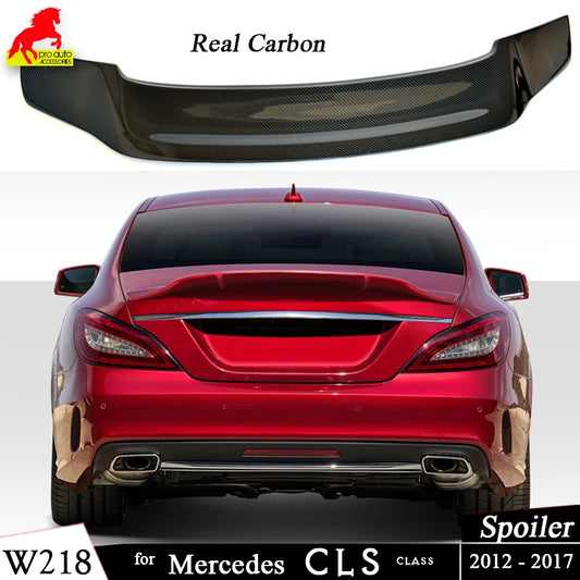 Real Carbon Fiber Spoiler for Benz CLS Class W218 C218 CLS63 CLS350 CLS500 AMG 2012-2017 Rear Bumper Trunk Lip Wing Car Styling