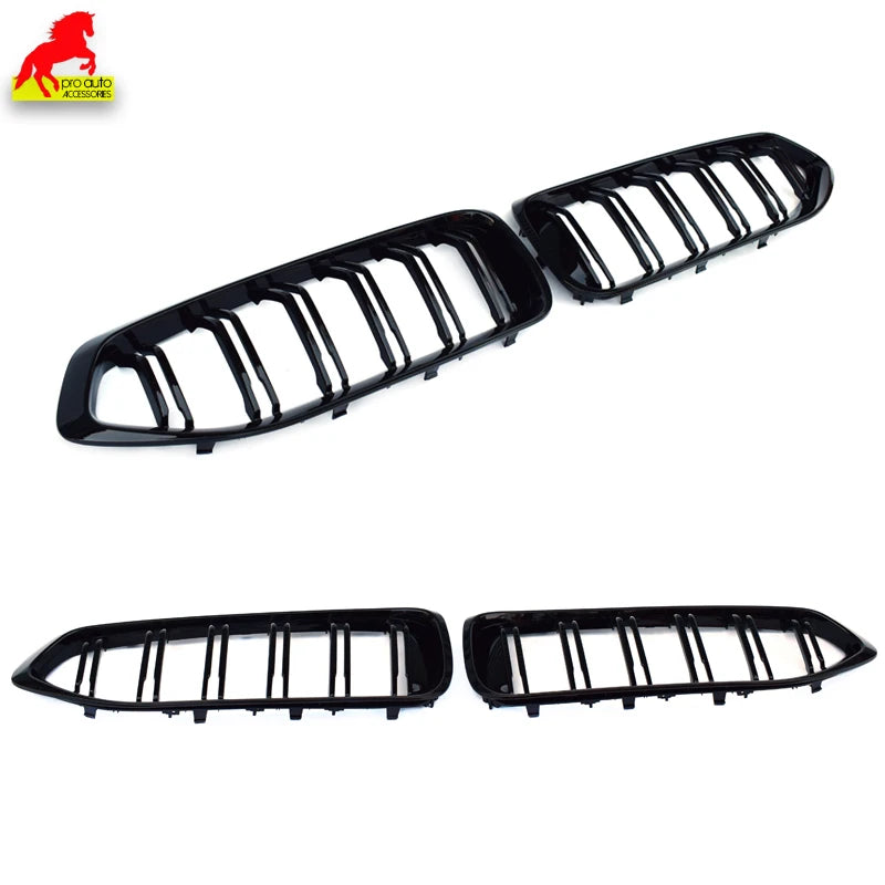 2 Pcs Front Kidney Grill Gloss Black Grille Double Slat for BMW Z4 G29 2019 - 2024 Roadster M40i SDrive 25i Car Style Grills