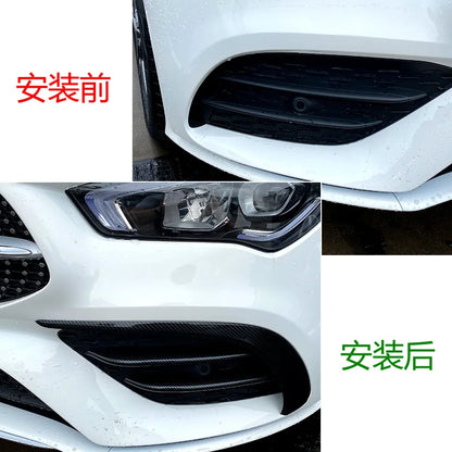 4Pcs Front Bumper Splitter Fog Light Grille Trim Strips for Mercedes Benz CLA Class C118 CLA200 260 AMG 2020+ Car Cover Spoiler