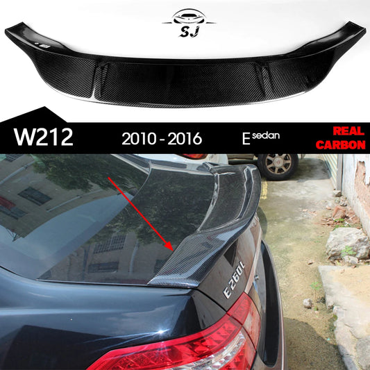 High-kick Carbon Fiber Trunk Spoiler for Mercedes E Class W212 4-Door Sedan 2010 - 2016 E220 E250 E300 E350 E400 E500 E63 AMG