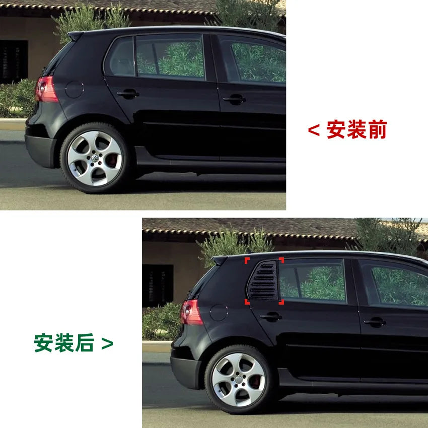 2 PCS Rear Window Louver Shutter Side Vent  Auto Styling for Volkswagen Golf 5 VW 5 Golf MK5 Car Sticker Exterior Accessories