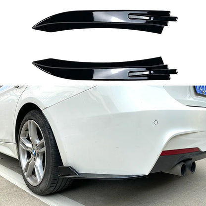 2Pcs Rear Bumper Lip Splitter Body Kit For BMW 3 4 Series F30 F36 M-Tech 2013-2019 Car Spoiler Protector Carbon Fiber Styling