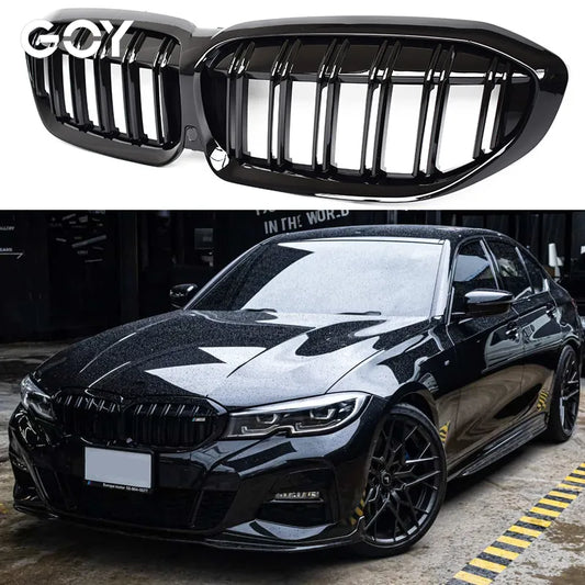 Gloss Black Front Bumper Grill Kidney Radiator Grille for BMW 2019 - 2021 G20 3-series Sedan, G21 Estate (Not Fit for G80 M3)