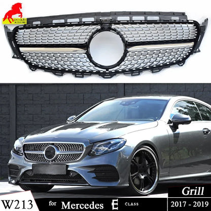 W213 Diamond Front Bumper Grill Mesh Grille for Mercedes 2017 - 2019 E Class Saloon S213 Estate C238 Coupe A238 Cabriolet Sport