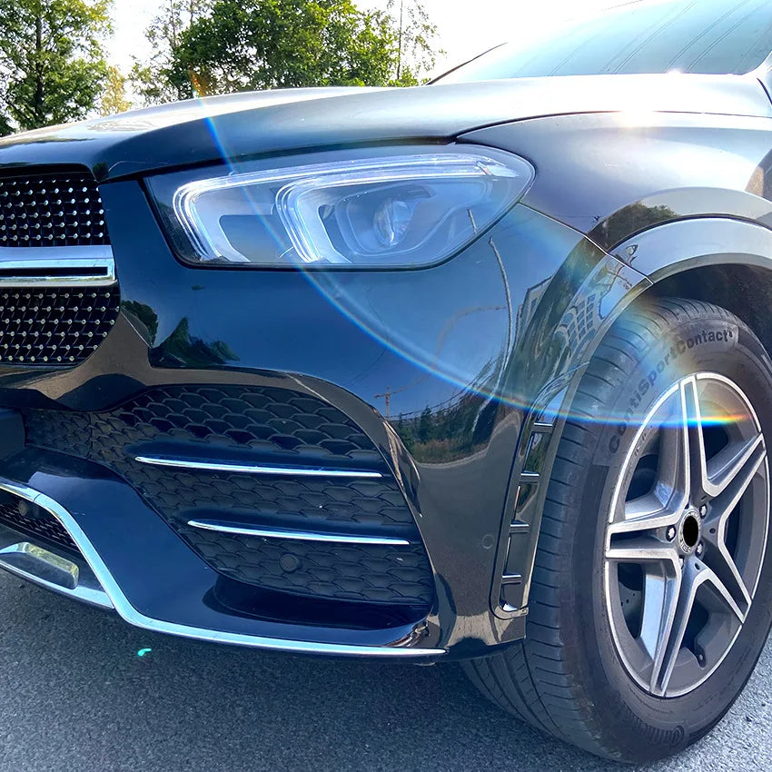 Front Bumper Side Canards Fins Lip Splitters Air Trim for Mercedes Benz GLE Class V167 2020+ GLE350 GLE450 GLE53 Car Accessories