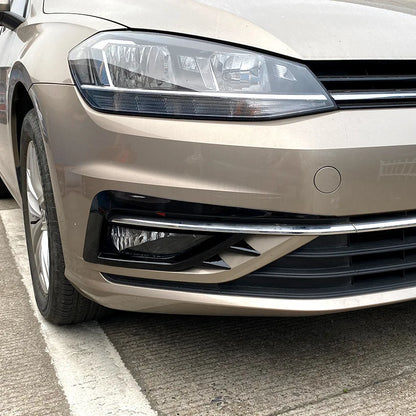 Front Fog Lamp Grille Decorative Covers Stickers For VW Golf MK7.5 2017-2019 Canards Fins Lip Splitters Air Trim Car Accessories