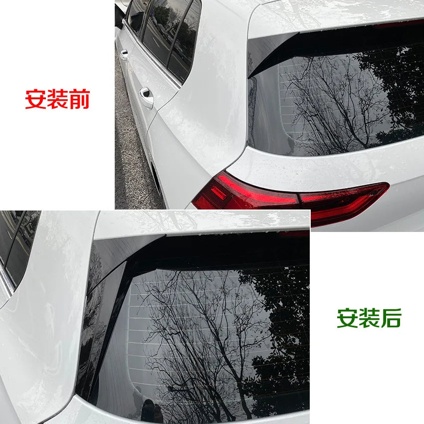 Rear Window Side Spoiler Diffuser Tail Fin Fit For VW Golf 8 Golf MK8 Carbon Fiber Look ABS Side Wing Car Accessories Decoration