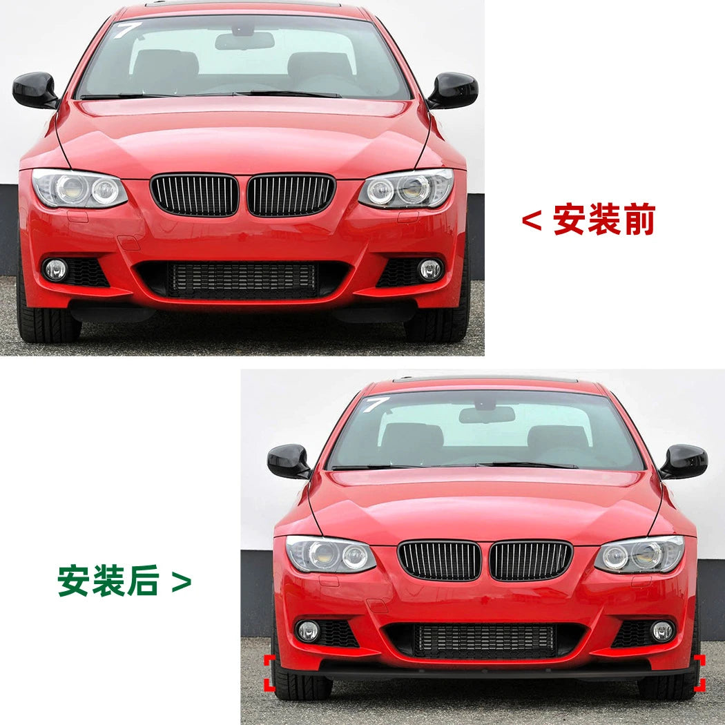 Front Bumper Lip for BMW 3 Series E92 E93 M Sport 2006-2013 Glossy Black Spoiler ABS Plastic Trim Cover Car Accessories Styling