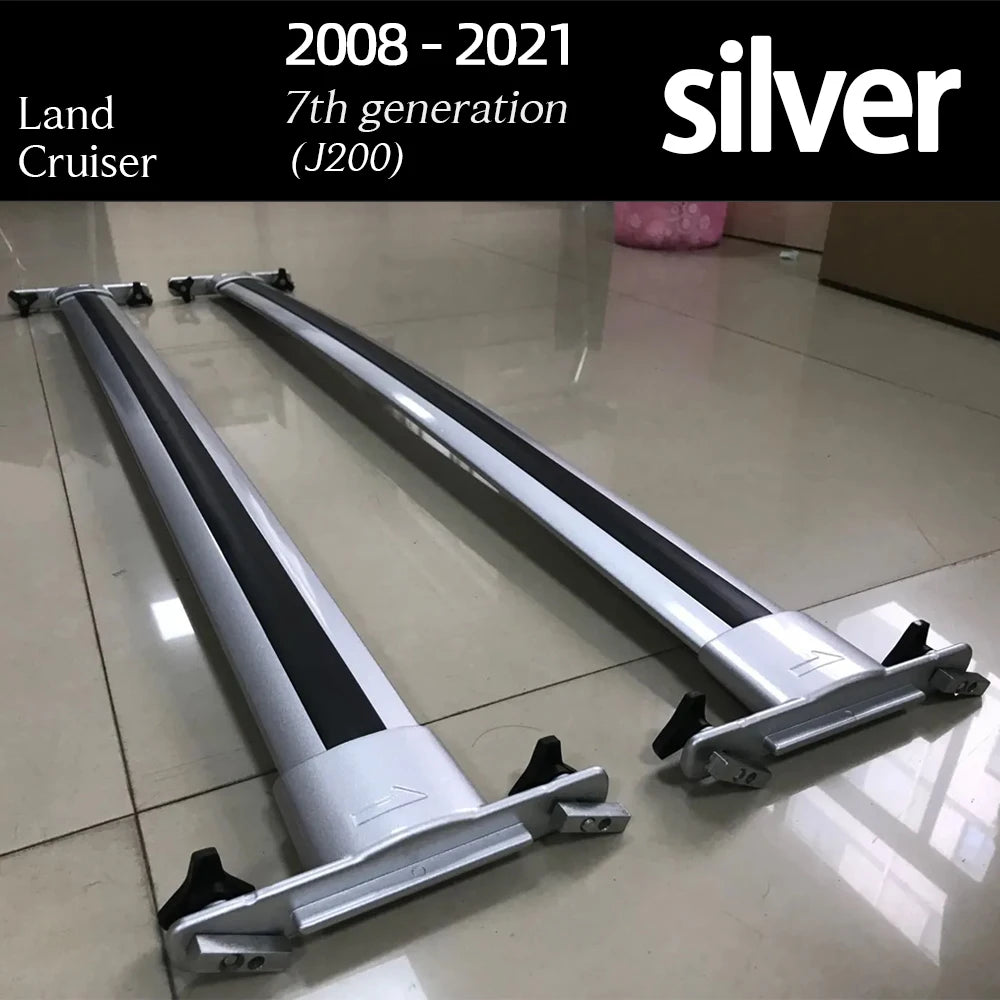 Custom Black Silver Aluminum Alloy Roof Rack Cross Bar Fit for Land Cruiser 7th Generation 2008 - 2021 (J200)