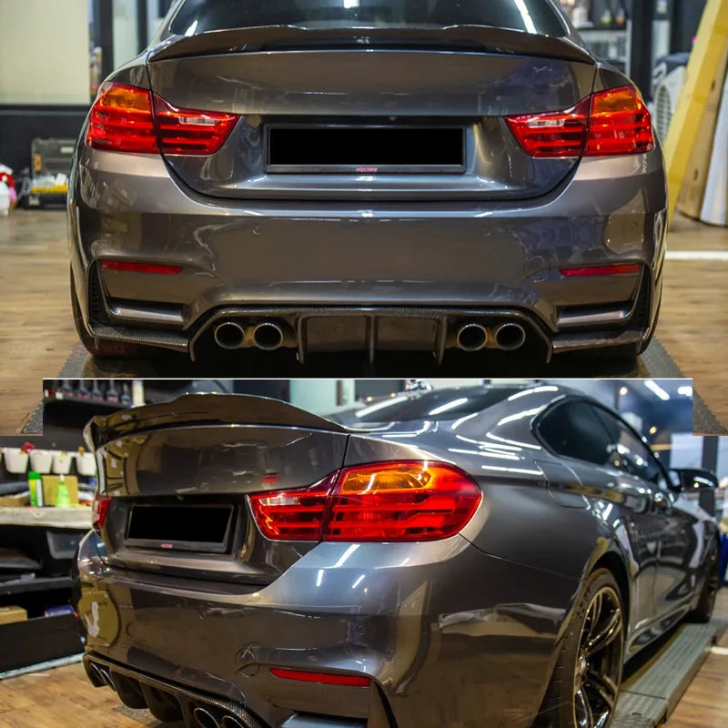 3*3 3K Twill Weave PSM High-kick Carbon Fiber Rear Trunk Deck Lid Spoiler Aerodynamic Boot Wing for BMW 2015 - 2020 M4 Coupe F82