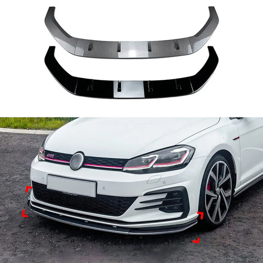 Front Bumper Lip Cover Splitter for Volkswagen VW Golf 7.5 Golf MK7.5 GTI R Rline 2017-2019 Carbon Look Plastic Car Accessories