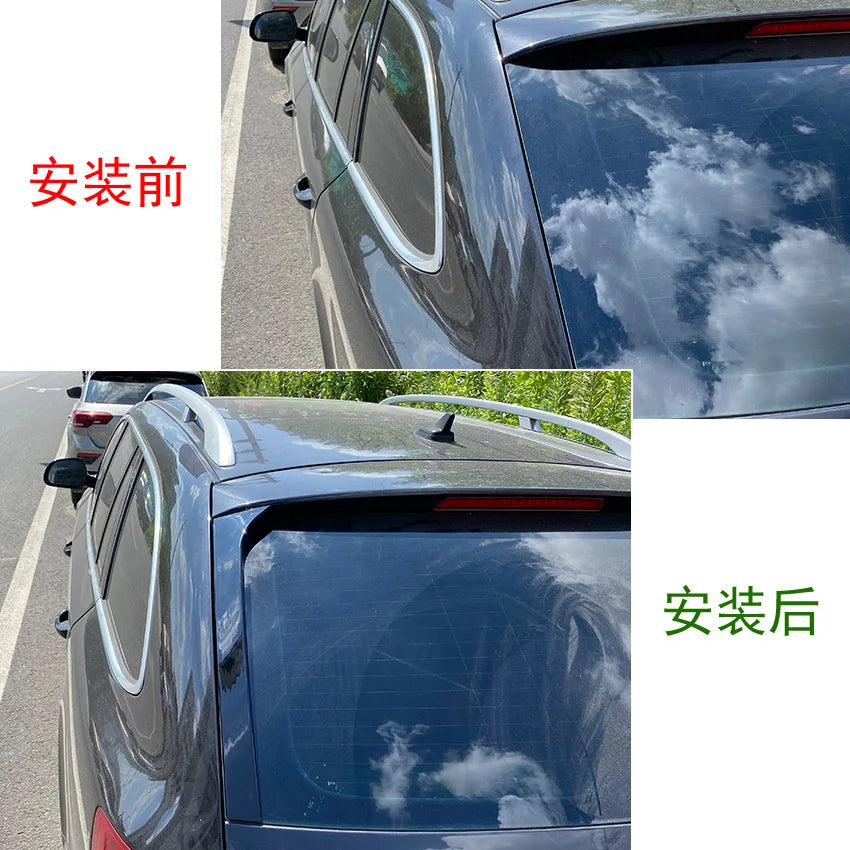 2PCS ABS Car Rear Window Side Spoiler Wing Sticker Trunk Wing for SKODA Superb Estate B6 2008-2015 Black Diffuser Trim Cover