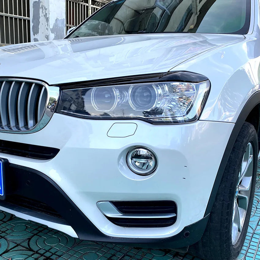 2pcs ABS Gloss Evil Headlight Eyebrows Eyelid Angle Eye For BMW X3 F25 X4 F26 2014-2017 Car Eyelids Lids Body Kit Accessories