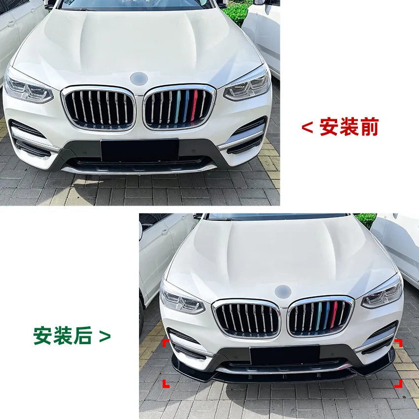 Front Bumper Lip Side Splitter Spoiler Body Kit Deflector Guards for BMW X3 G01 Pre-LCL Deluxe Edition 2018-2021 Car Accessories