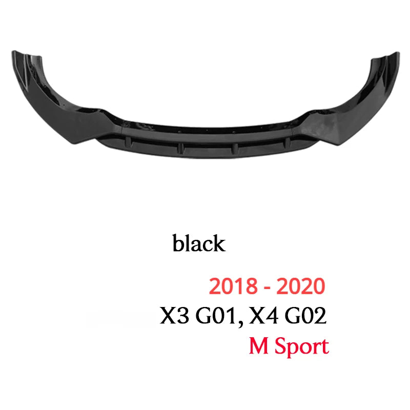 4PCS Black Front Lower Bumper Lip Chin Spoiler Fit for BMW 2018 - 2020 X3 G01 X4 G02 M Sport sDrive18d sDrive20d sDrive30d M40d