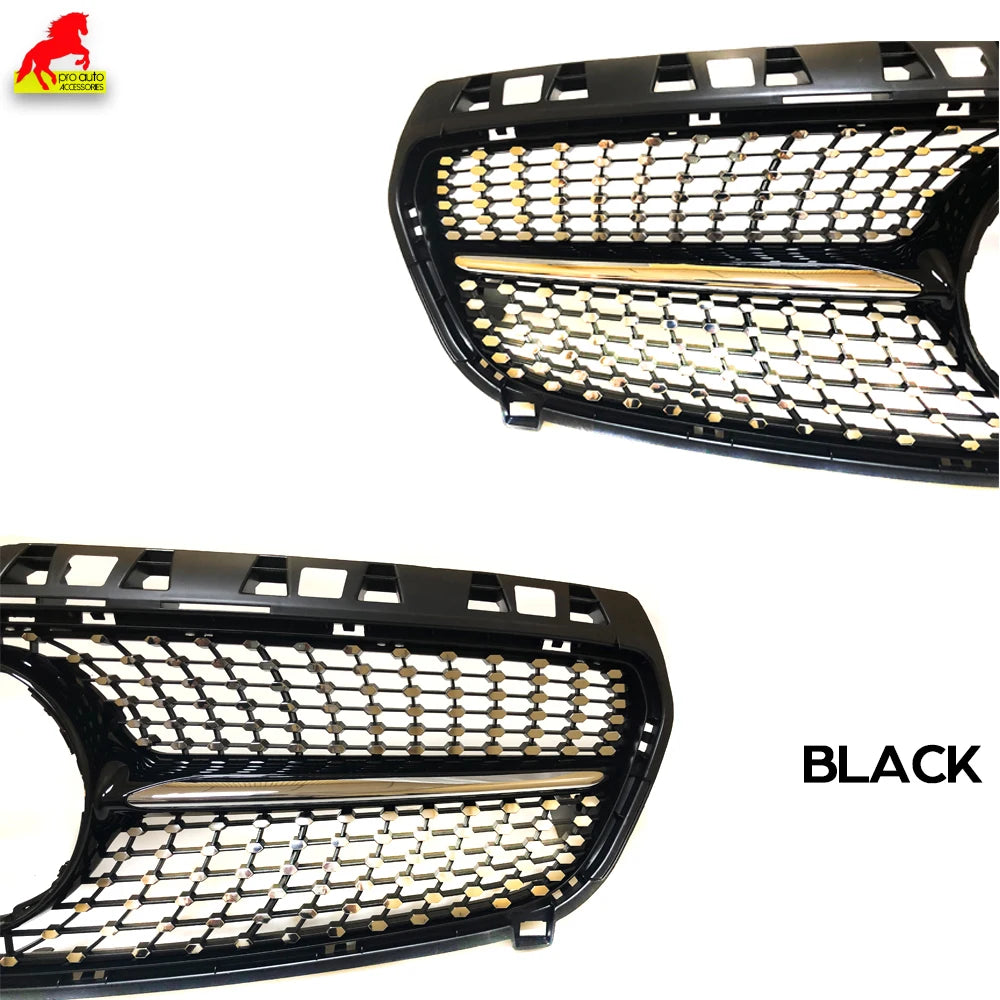 W176  Front Bumper Racing Grille Diamond for Mercedes Benz A Class Pre-facelift W176 2013 - 2015 A180 A200 A220 A250 Car Grills