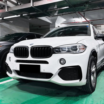 2 PCS Glossy Black Canards Front Bumper Splitter Cover Trim for BMW X5 F15 M Sport 2014-2018 Spoiler Car Stickers Accessories