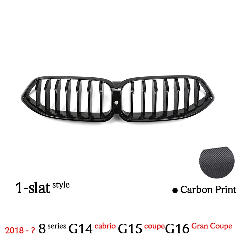 Carbon Fiber Printing Front Kidney Bumper Grille for BMW 2018 - ? 8 Series G14 Convertible G15 Coupe G16 Gran Coupe (Not for M8)