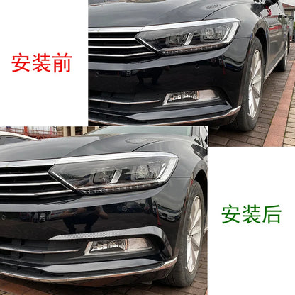 Front Bumper Fog Lamp Grille Replacement for VW Volkswagen Passat B8 Side Canards Carbon Fins Lip Splitters Air Trim Car Styling