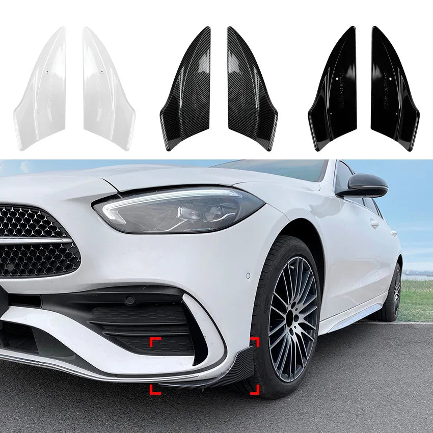 Front Bumper Canard Lip Splitter Side Vent Kit For Mercedes Benz C-Class W206 AMG C200 C260 C43 Brabus Spoiler Car Accessories