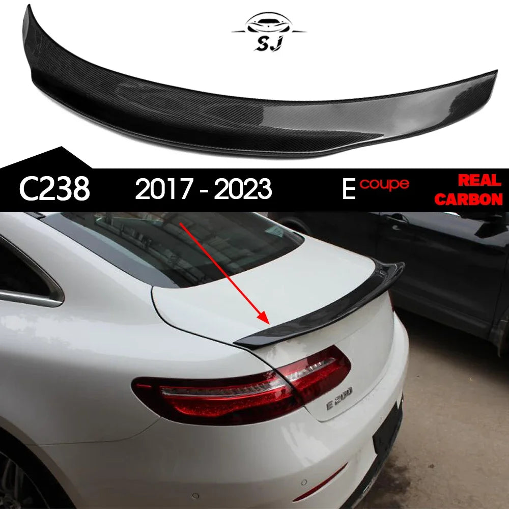 3*3 3K Carbon Fiber Rear Trunk Spoiler for Mercedes 2017 - 2023 E Class C238 W238 2-Door Coupe E200 E300 E350 E400 E450 E53 AMG