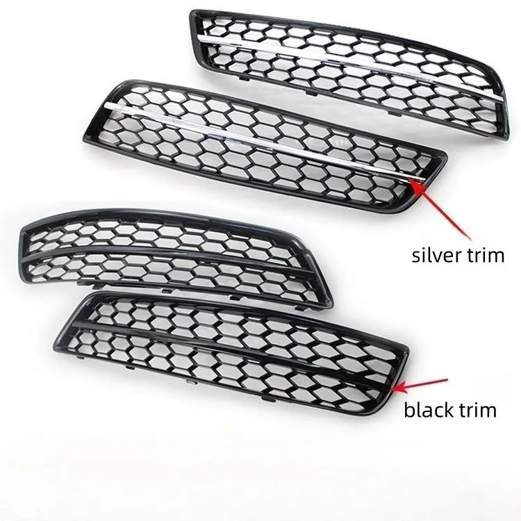 2 Pcs Honeycomb Mesh Front Fog Light Grill Trim Frame Fog Lamp Grille Cover for Audi A3 2009-2013 ABS Plastic Car Accessories