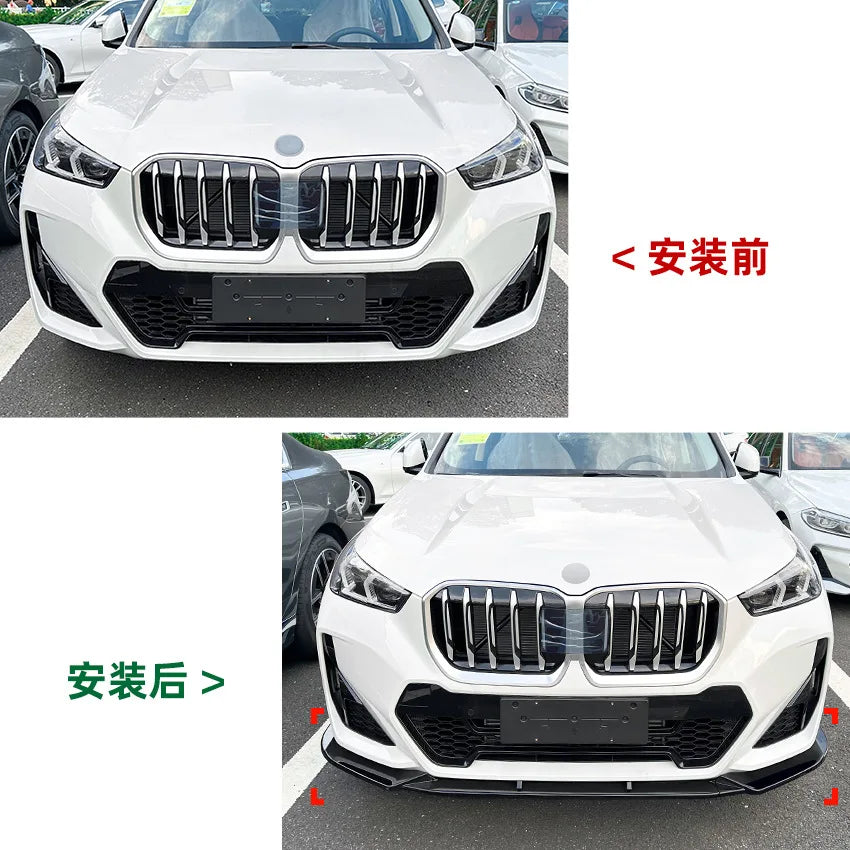 Glossy Black Front Bumper Lip Splitter Diffuser Lip Auto Body Kit Spoiler for BMW X1 U11 M Sport 2023+ Car Accessories Novelty