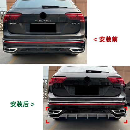 Rear Bumper Lip Spoiler Diffuser for Volkswagen VW Tiguan MK2 Rline 2021-2023 Glossy Black Splitter Body Kits Car Accessories