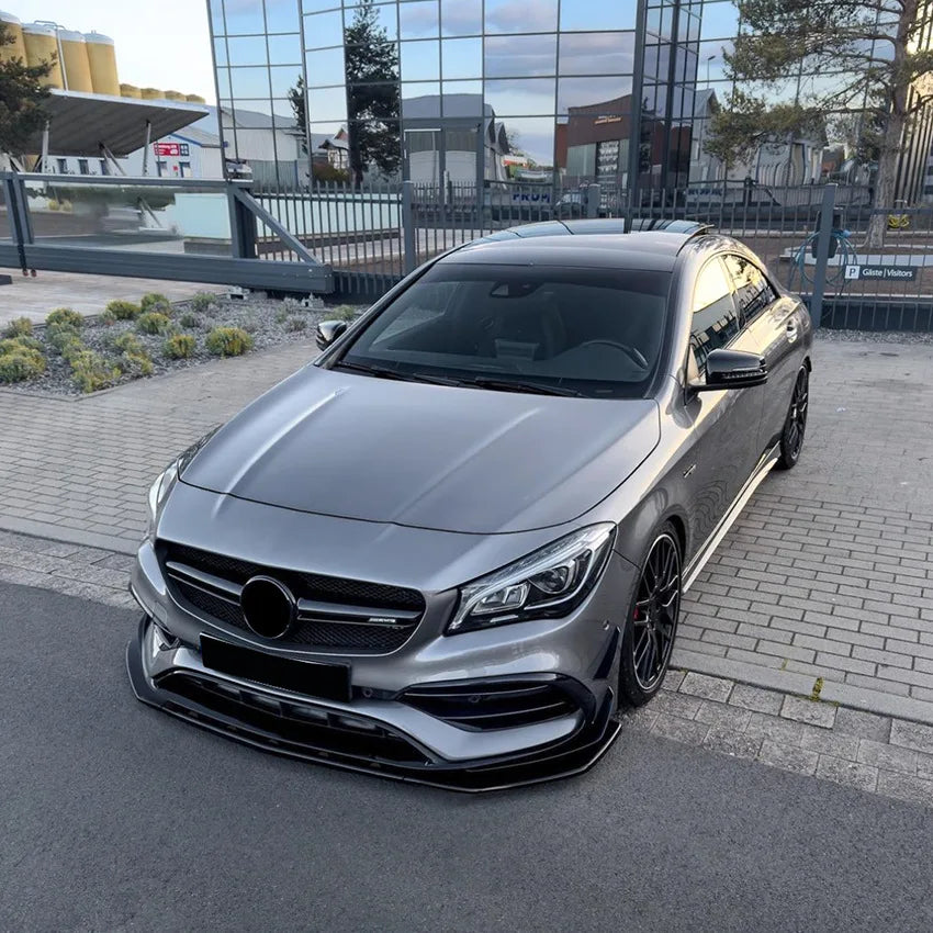 C117 Auto Front Bumper Lip for Mercedes Benz CLA Class CLA200 260 CLA45 AMG 2016-2019 Body Kit Guards Car Styling Accessories