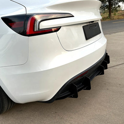 Rear Bumper Lip Glossy Black Canards Diffuser Air Vent Trim Fog Light Cover for Tesla Model 3 2023+ Splitter Kit Car Styling