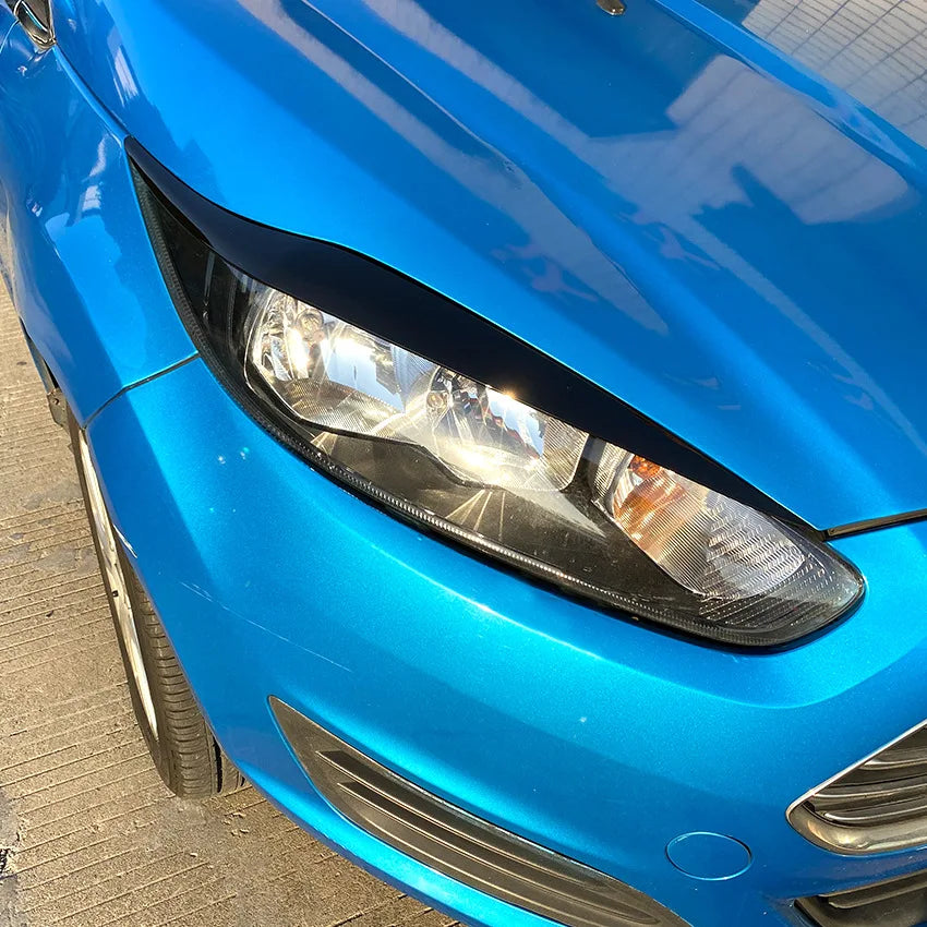 Glossy Black Car Headlight Lamp Eyebrow Eyelid Trim Cover For Ford Fiesta MK6.5 Facelift 2013-2017 ABS Accessories Car Styling