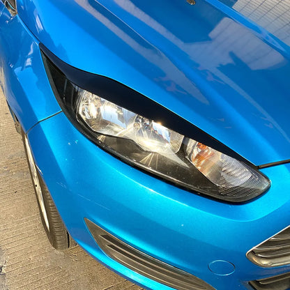 Glossy Black Car Headlight Lamp Eyebrow Eyelid Trim Cover For Ford Fiesta MK6.5 Facelift 2013-2017 ABS Accessories Car Styling