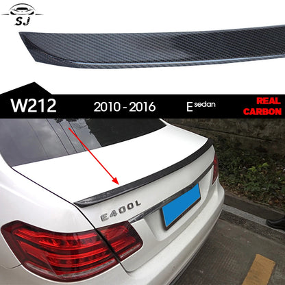 Real Carbon Fiber Trunk Spoiler for Mercedes E Class W212 4-Door Sedan 2010 - 2016 E200 E220 E250 E300 E350 E400 E500 E63 AMG