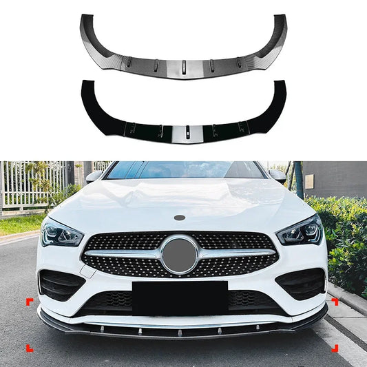 ABS Carbon Look /Gloss Black Front Bumper Lip Spoiler Body Kit for Mercedes Benz CLA Class C118 X118 2020-2023 AMG Accessories