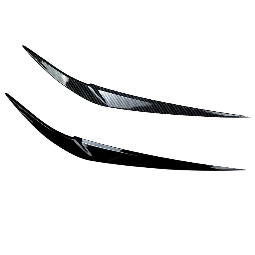 Eyelids Front Headlight Eyebrows Cover Sticker Trim For BMW X1 F48 2015+ Gloosy Black & Carbon Fiber Car Exterior Accessories