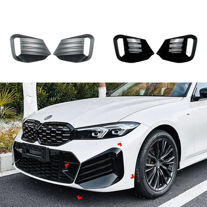 Front Fog Lamp Grille Decorative Covers Stickers Side Canards for BMW 3 Series G20 G21 LCI M Sport 2023+ Splitters Car Styling