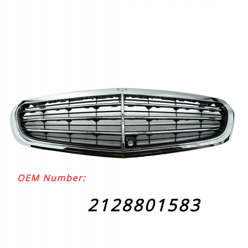 Front Bumper Grille Silver Grill for Mercedes Benz E Class W212  E200L Old Style Three Horizontal Model Styling Car Accessories