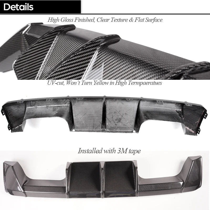 Prepreg Autoclave Aerodynamic Dry Carbon Fiber Rear Bumper Diffuser for BMW M3 M4 G80 G82 G83 2021 - ? (Europe Models Only)