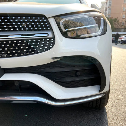 Front Bumper Side Canards Fins Lip Splitters Air Trim for Mercedes Benz GLC Class GLC260 GLC300 2020+ Car Styling Accessory