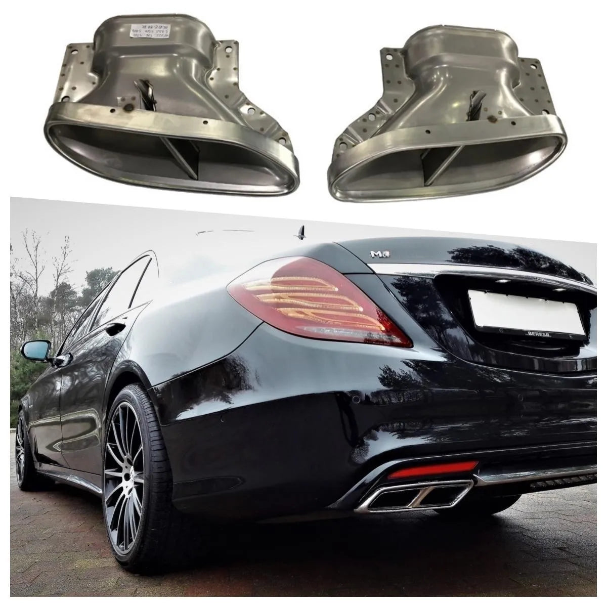 W222 New Style for Mercedes Benz Maybach S-Class S300 S350 Car Exhaust Tips Muffler Stainless Steel Pipe Chrome Trim Modified