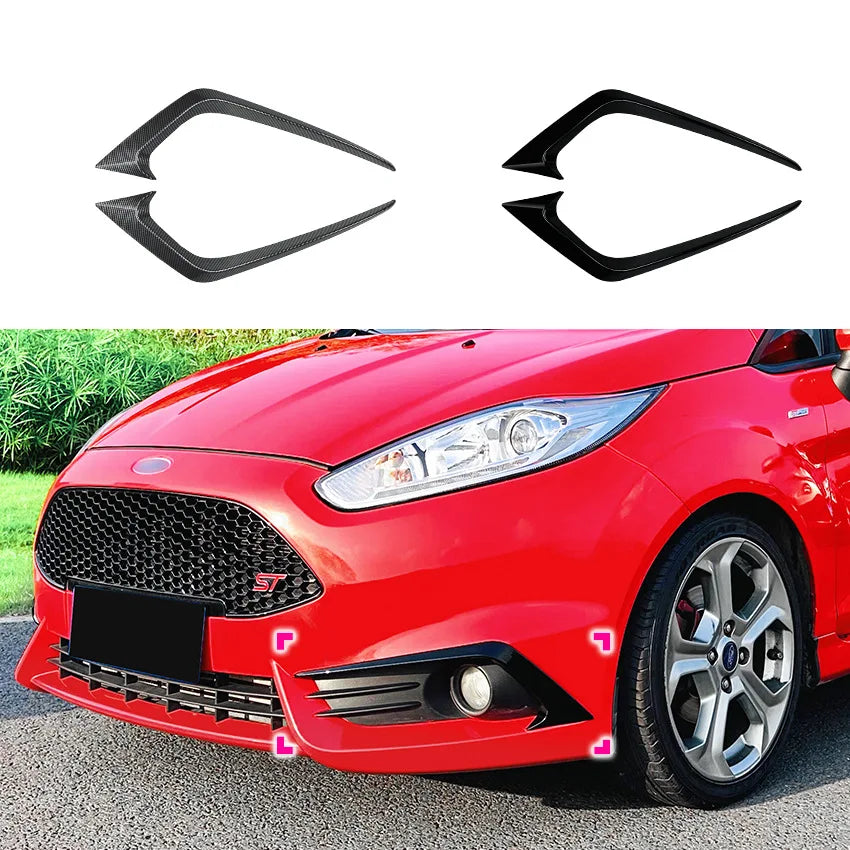 2 Pcs Car Canards Front Bumper for Ford Fiesta ST MK6 2012-2017 Splitter Body Kit Stickers Exterior Modification Accessories