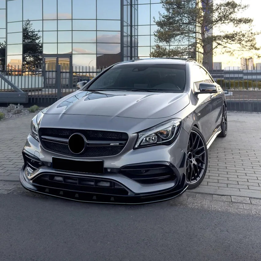 C117 Auto Front Bumper Lip for Mercedes Benz CLA Class CLA200 260 CLA45 AMG 2016-2019 Body Kit Guards Car Styling Accessories