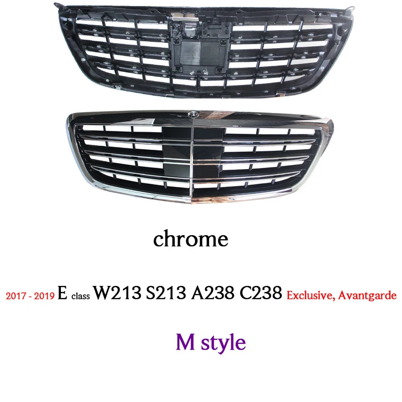 E63 Style Front Radiator Grille fit for 2017 - 2019 Mercedes E Class Pre-facelifted W213 S213 C238 A238 E200 E300 E350 E400 E43