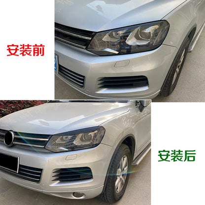 2 PCS Black Car Headlight Scratch Stripe Claw Sticker for VW Volkswagen Touareg 2010-2018 Carbon Fiber Accessories Car Styling