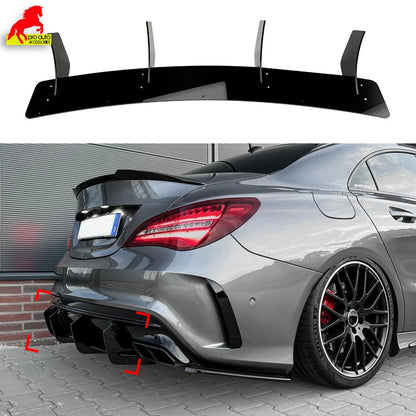 Rear Bumper Diffuser Side Splitters For Mercedes Benz CLA Class CLA45 AMG C117 2016-2019 Car Trim Spoiler Fender Canards Fins