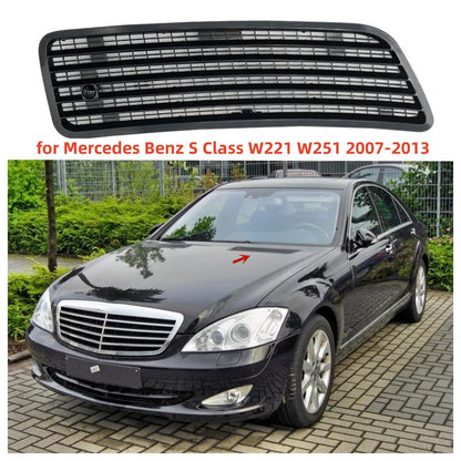 W221 Front Engine Hood Radiator Grills for Mercedes Benz S Class W251 2007-2013 Hood Air Outlet Grille Black Car Accessories