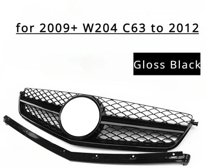 Front Upper Bumper Hood Mesh Grille for Mercedes Benz C Class W205 W204 C63 C63S AMG 2009+ Racing Grill Styling Car Accessories