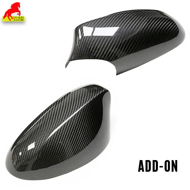 2Pcs Real Carbon Fiber Rear View Mirror Covers Shell for BMW 1 Series 2004 - 2013 E87 E81 Hatchback, E82 Coupe, E88 Convertible