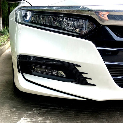 Front Bumper Spoiler Both Side Canard Decoration Cover Trim for The 10th Generation Honda Accord 2018+ Body Kit Splitter Sticker